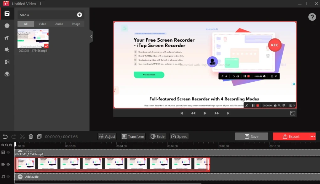 itop-screen-recorder-11.Advanced editor