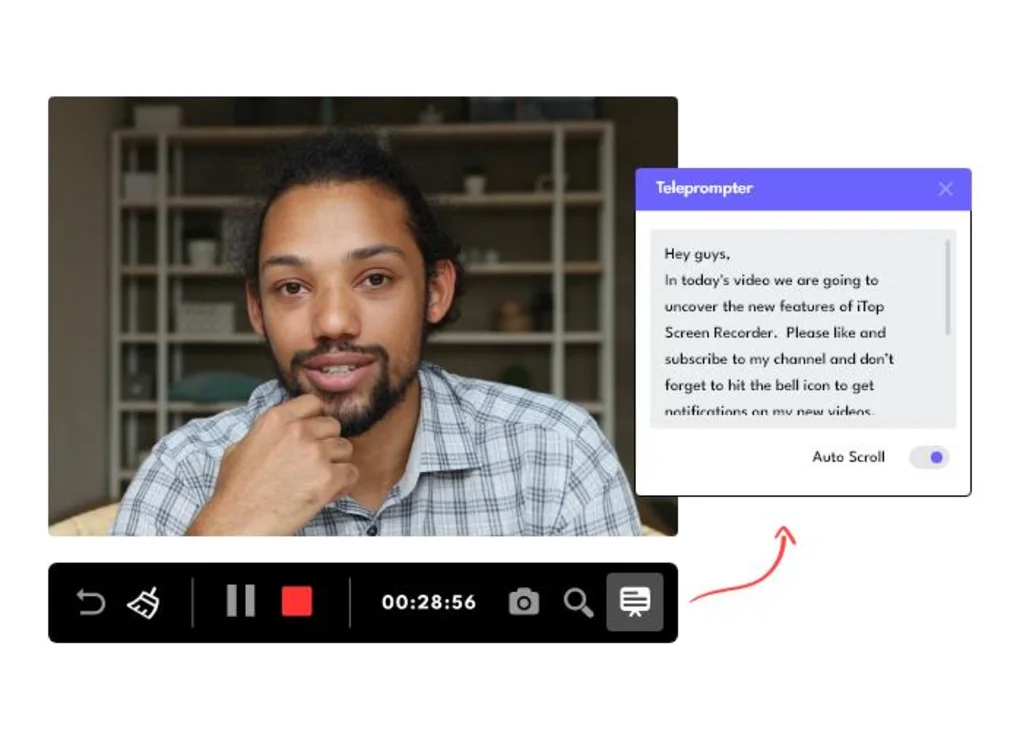 itop-screen-recorder-15.Record webcam with teleprompter