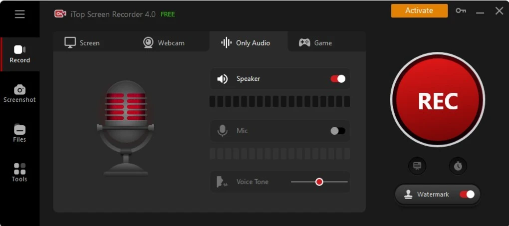 itop-screen-recorder-3.Record audio