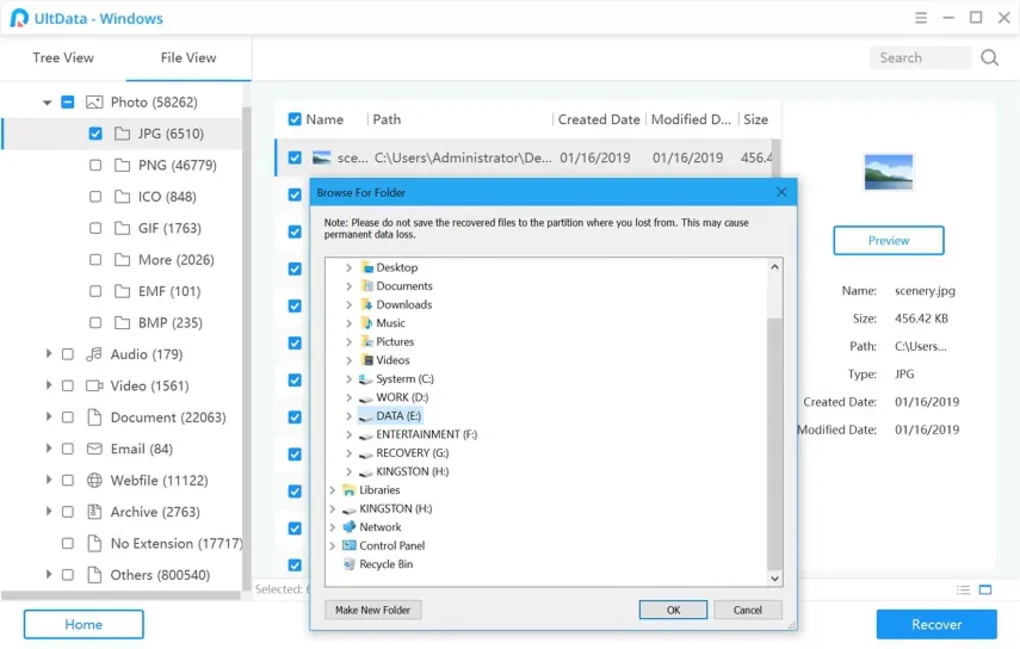 ultdata-windows-data-recovery-save