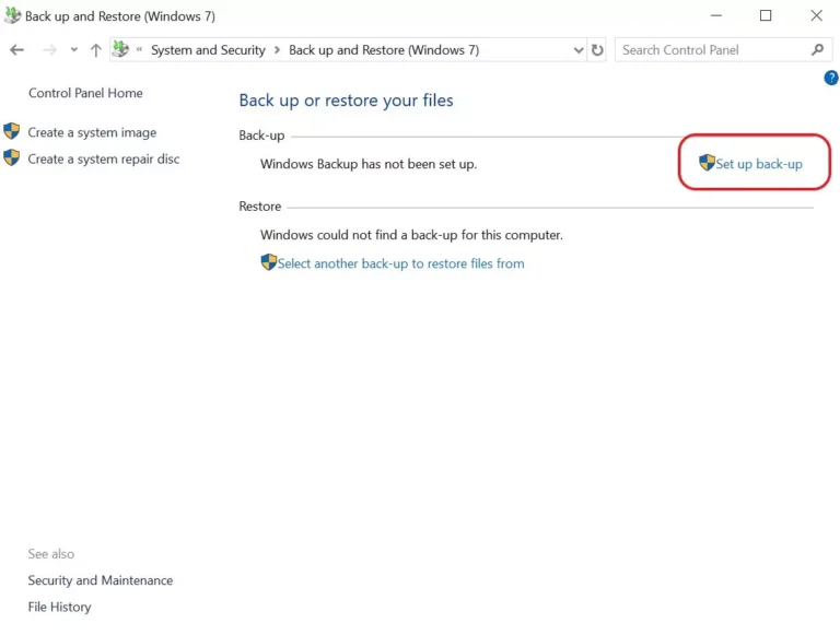 csm set up back up link in backup settings 4d35345c6c
