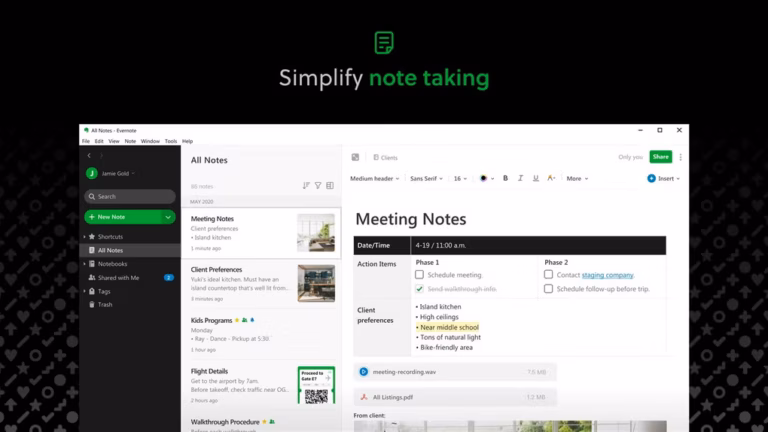 evernote screenshot 1