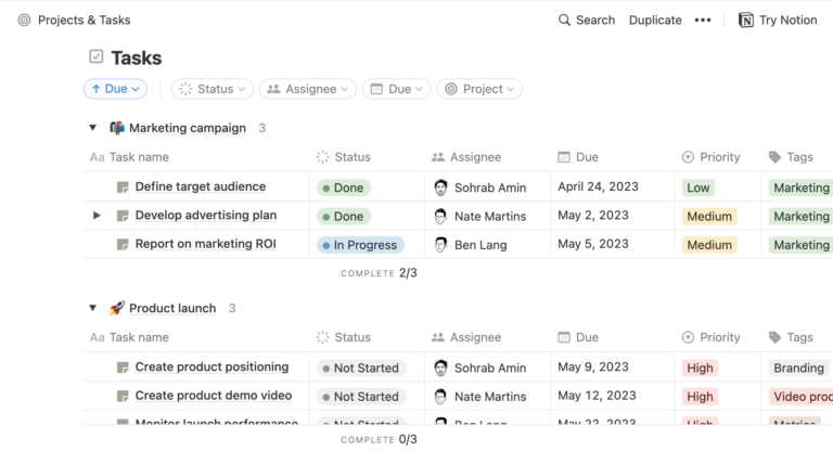 update projects tasks template update projects tasks template