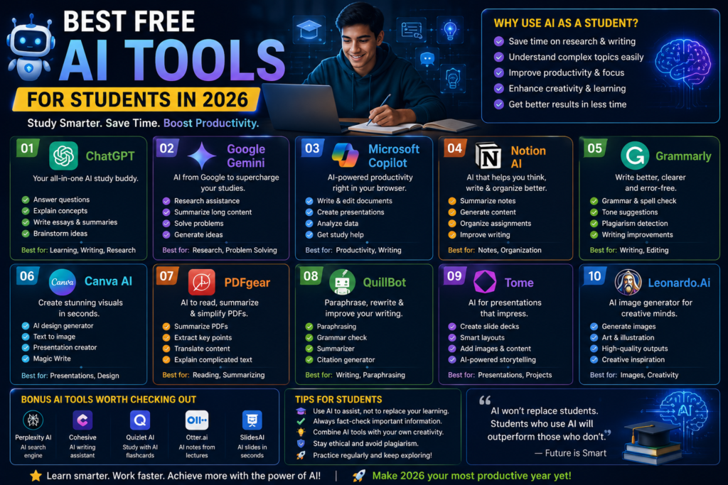 best free ai tools for students in 2026 AI