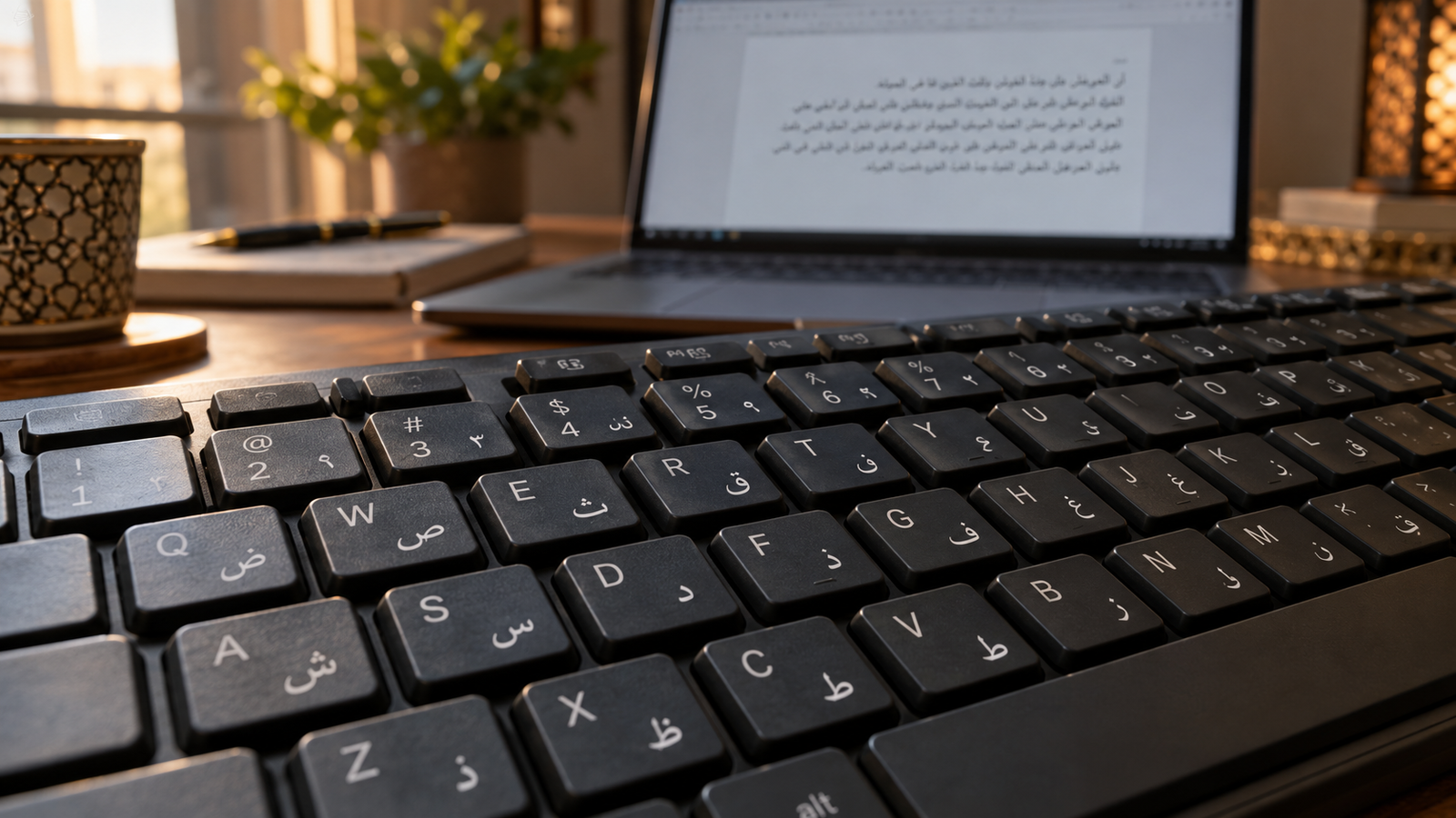 Arabic phonetic keyboard layout with English and Arabic keys