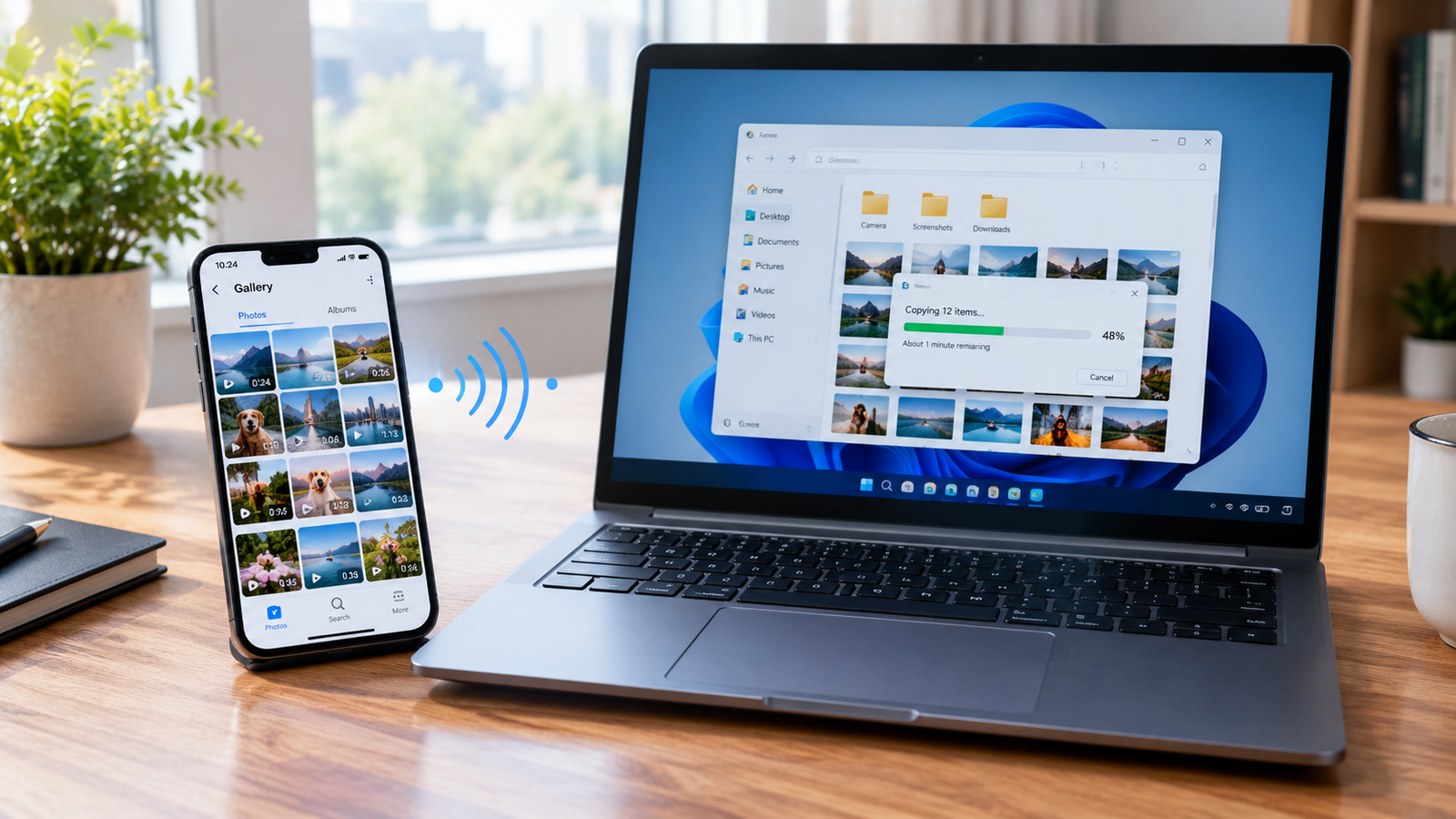 transfer files from phone to computer without USB